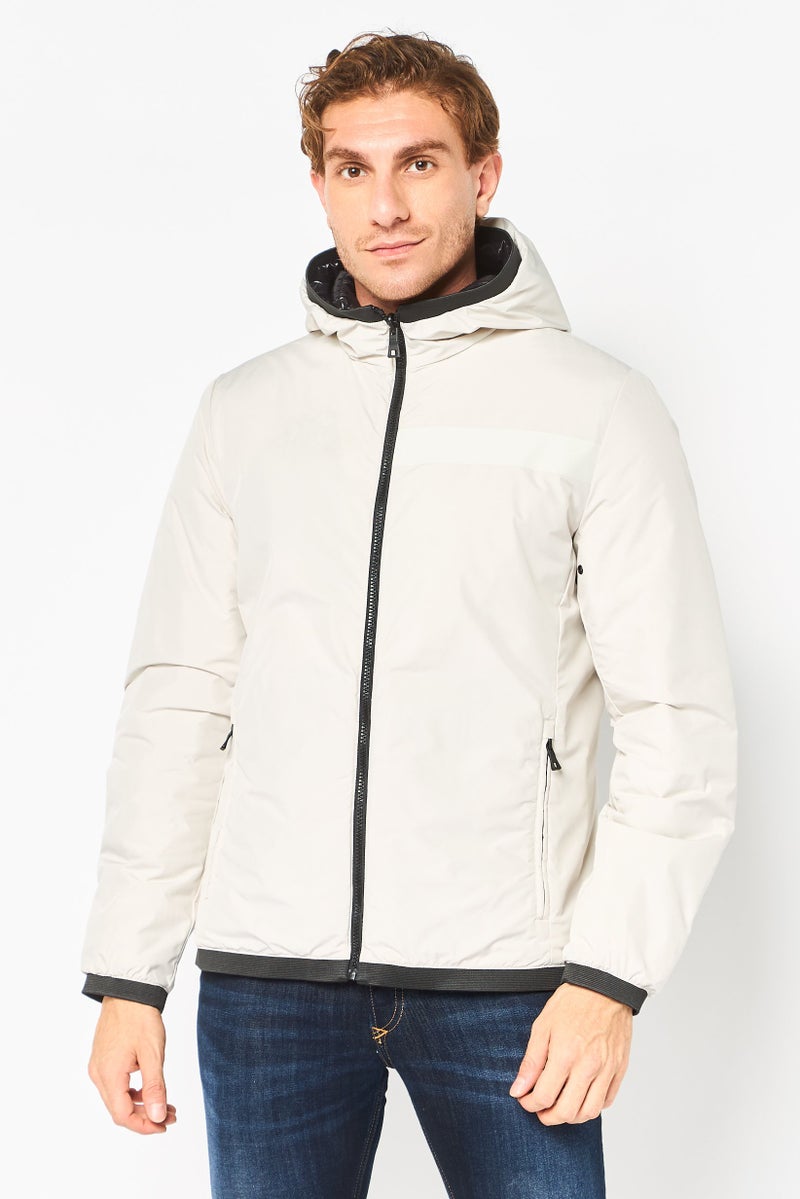 GEOX Men Reversible Solid Long Sleeve Puffer Jacket, Black - Image 1